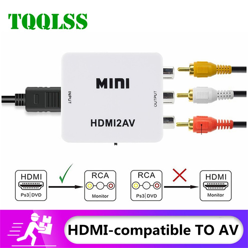 TQQLSS HDMI ȣȯ RCA  AV/CVSB L/R  ڽ, HD 1080P HDMI2AV  NTSC PAL  HDMIToAV